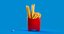 3D cartoon french fries