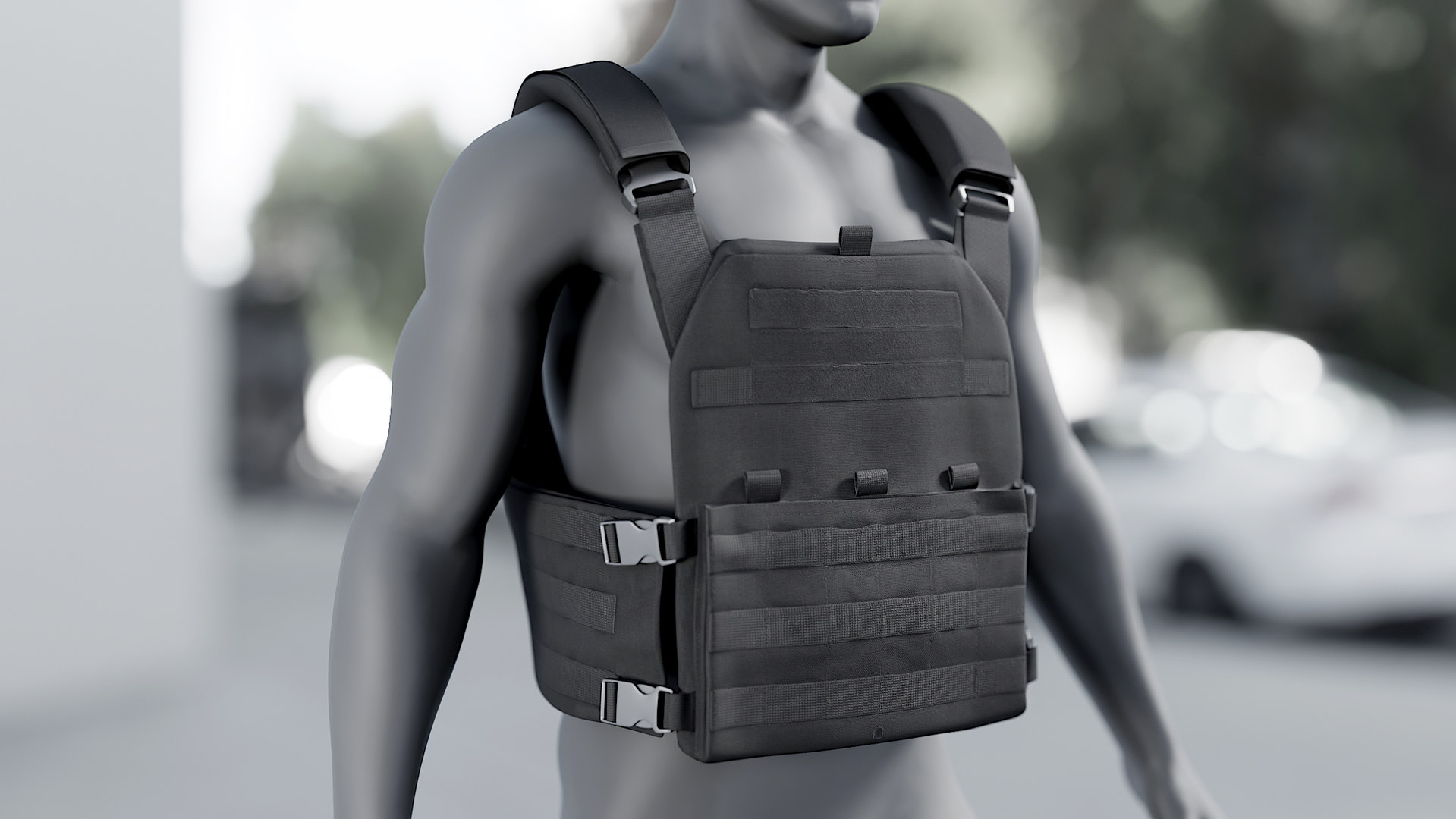 3D model realistic plate carrier black - TurboSquid 1519273