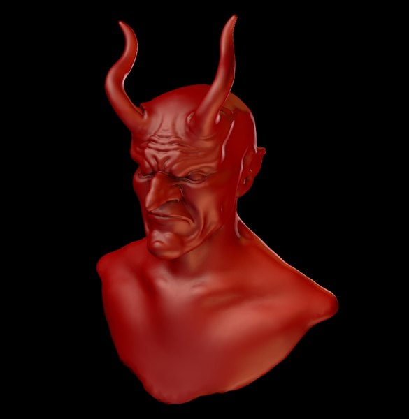 3d devil head torso model