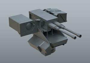 3D model cannon double 05