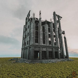 3D destroyed building