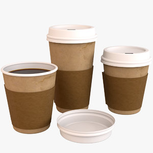 3d model of coffee cups
