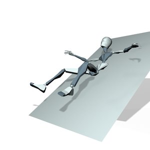 Action hero slope slipping down
