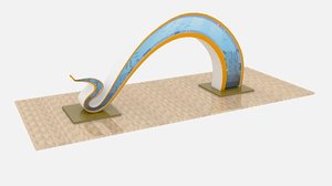 3D curvy exhibition entrance arch design model