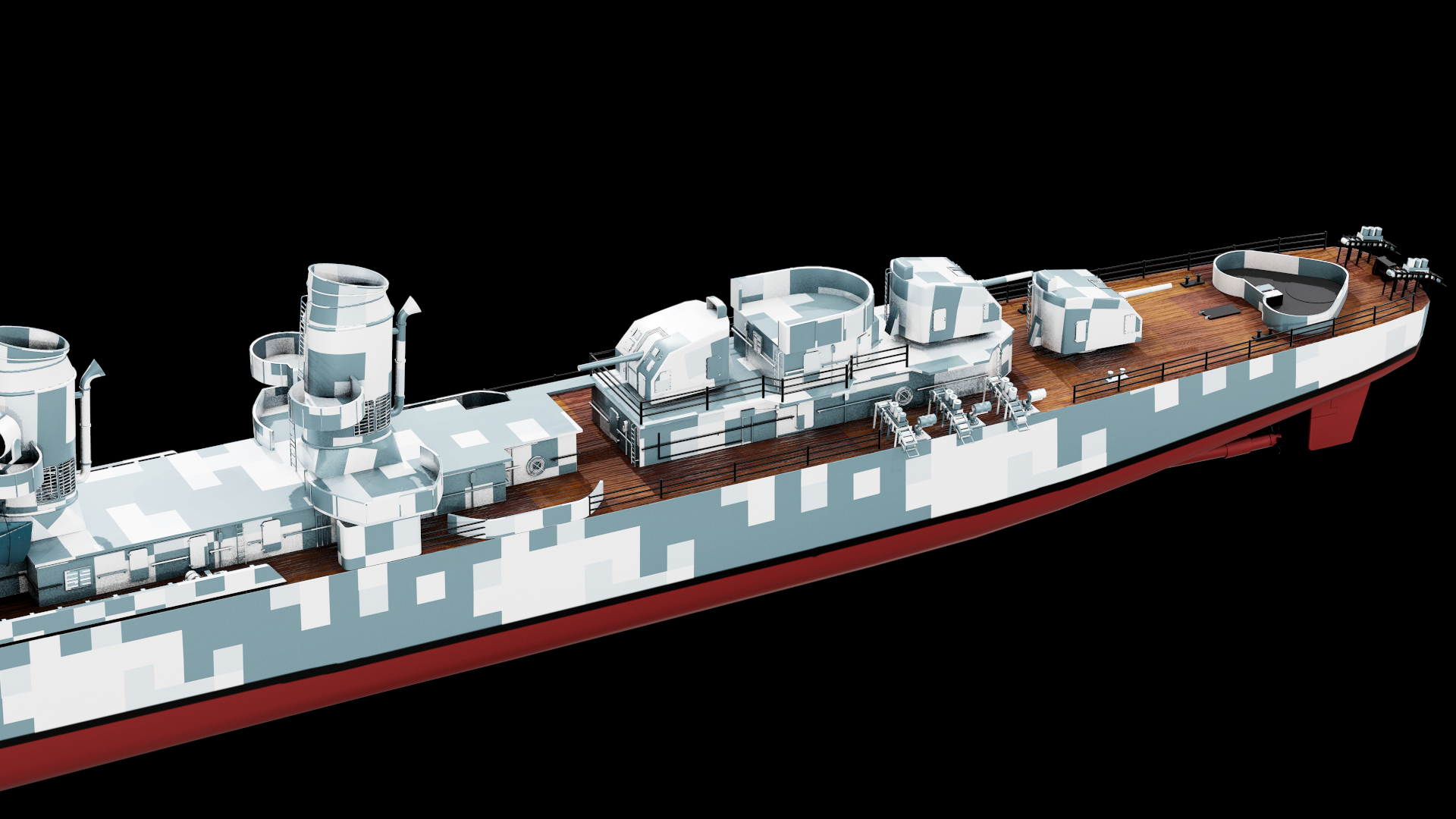 Fletcher Class Destroyer 3d Modell Turbosquid 1519914