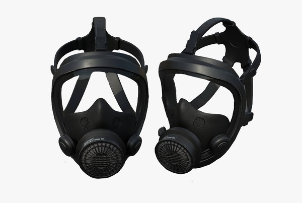 3D модель Противогаз шлем 3d модель военный боевой фэнтези киборг ...