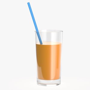 3D orange juice glass