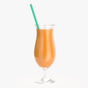 orange juice tulip 3D model