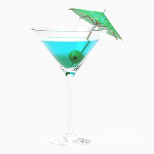 martini umbrella glass 3D model