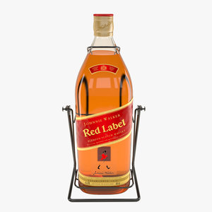 whiskey red label 4 3D