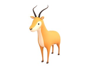 antelope cartoon 3D model