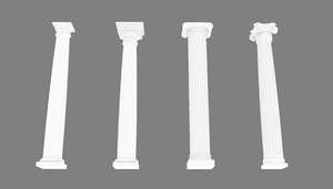 colonial columns 3D model