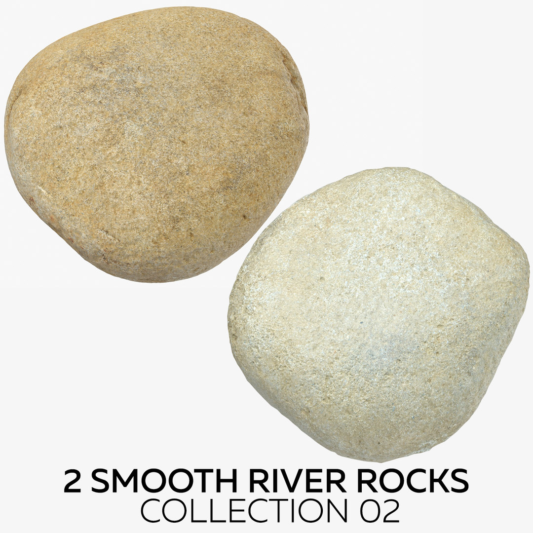 2 smooth river rocks model - TurboSquid 1520483