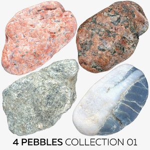 3D 4 pebbles 01 model