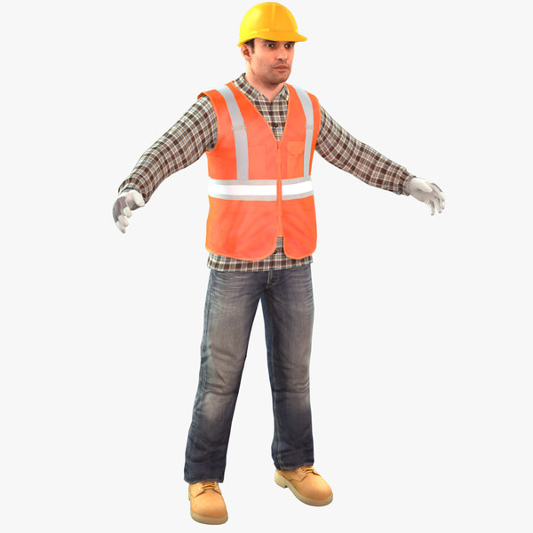 3D construction worker standard 2020