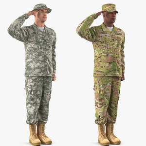 army soldiers rigged 3D model
