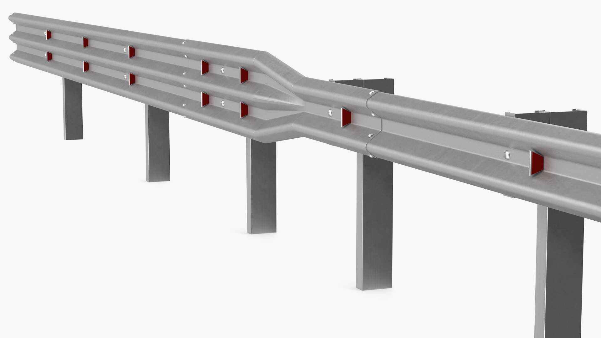 Galvanized highway guardrail barrier 3D model TurboSquid 1520958