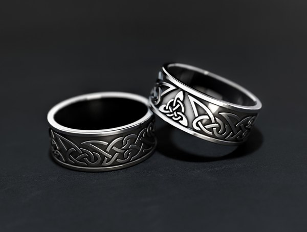 jewelry trefoil wedding rings 3D model