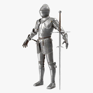 medieval knight plate armor 3D model