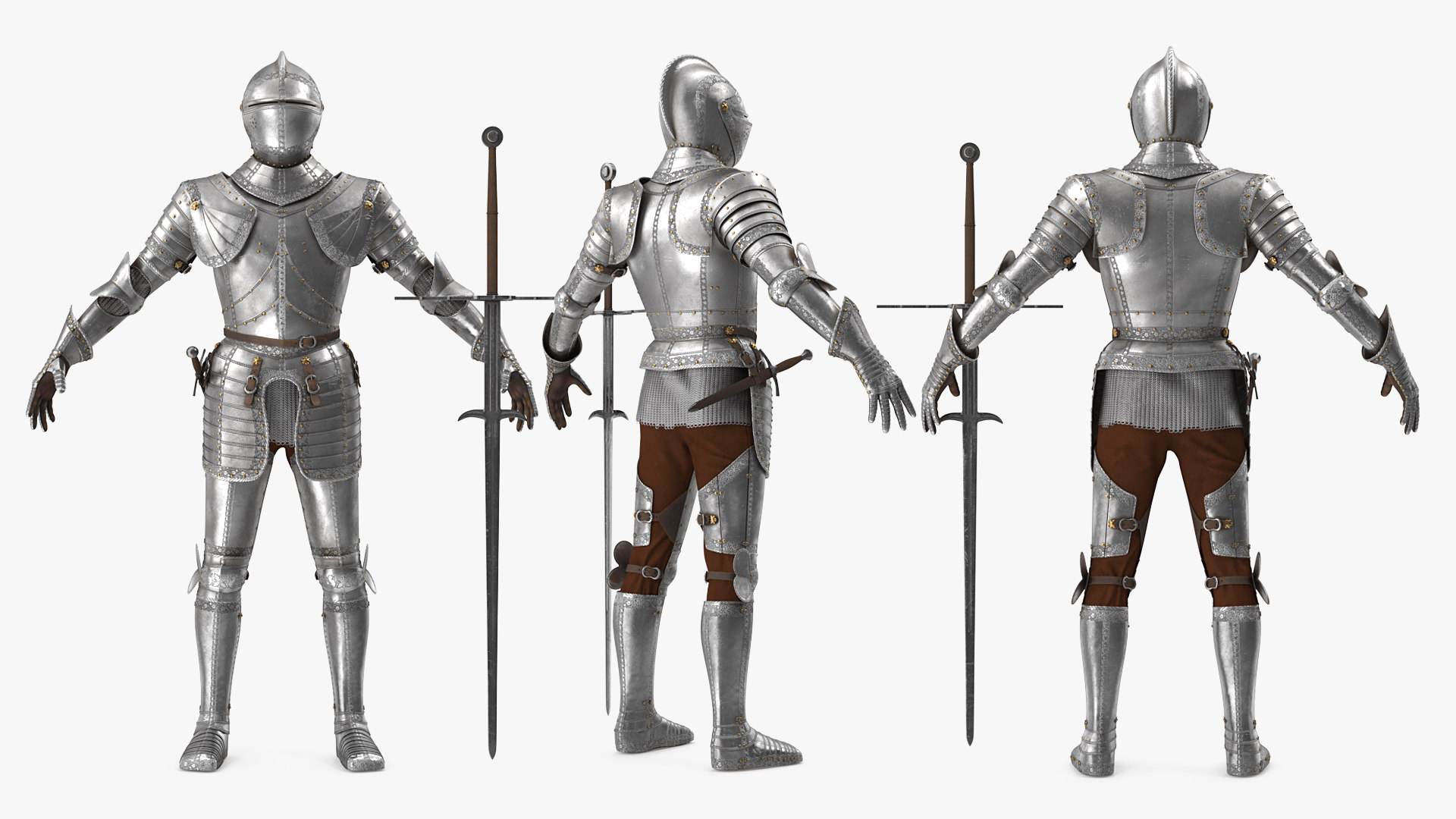 Medieval knight plate armor 3D model - TurboSquid 1521107