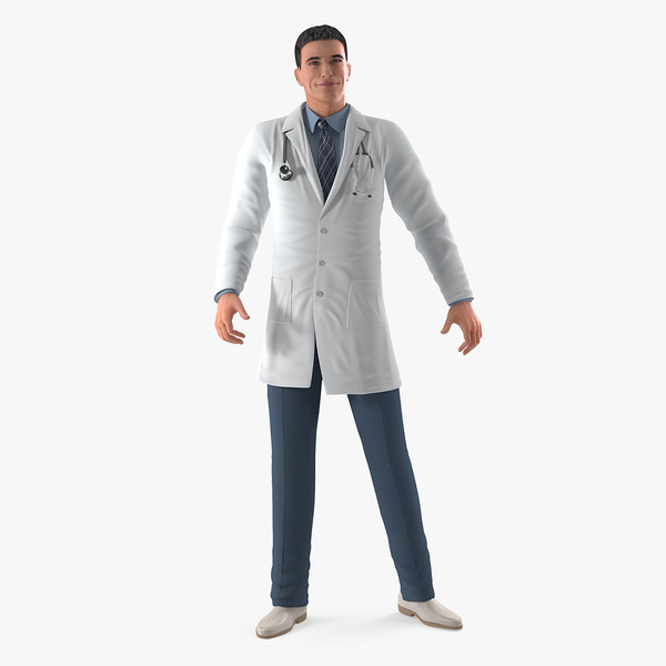 male doctor rigged 3D model