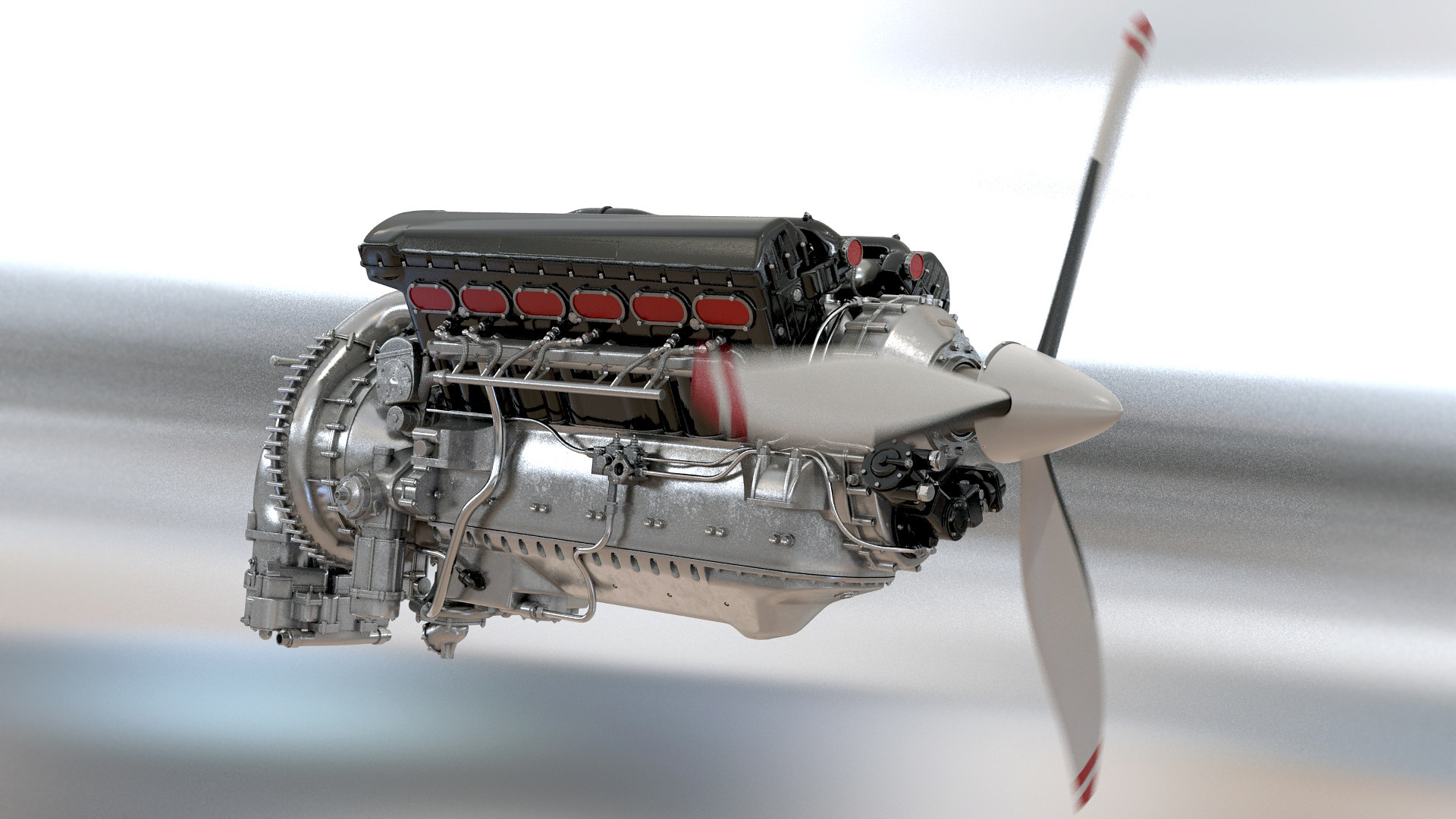 V12 piston aero engine 3D model - TurboSquid 1521266