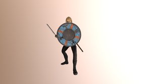 3D character viking girl