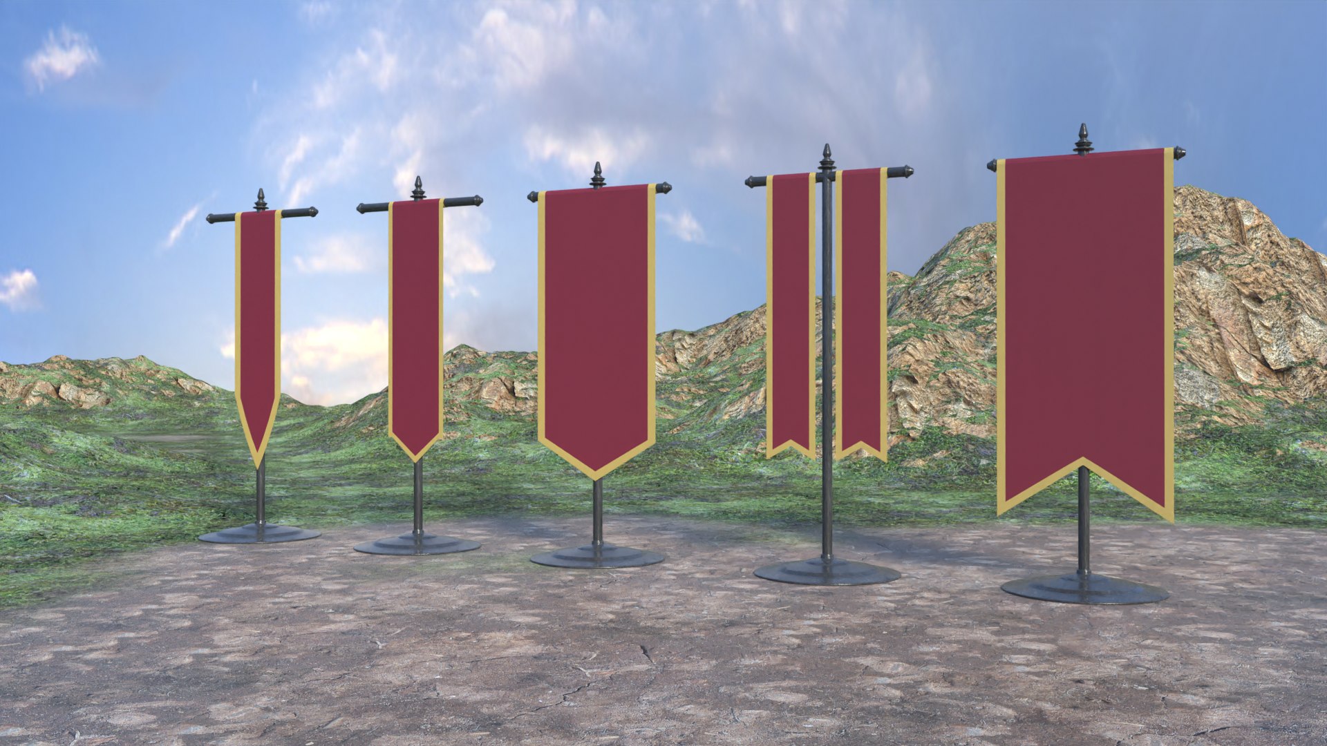 3D medieval banners - TurboSquid 1521422