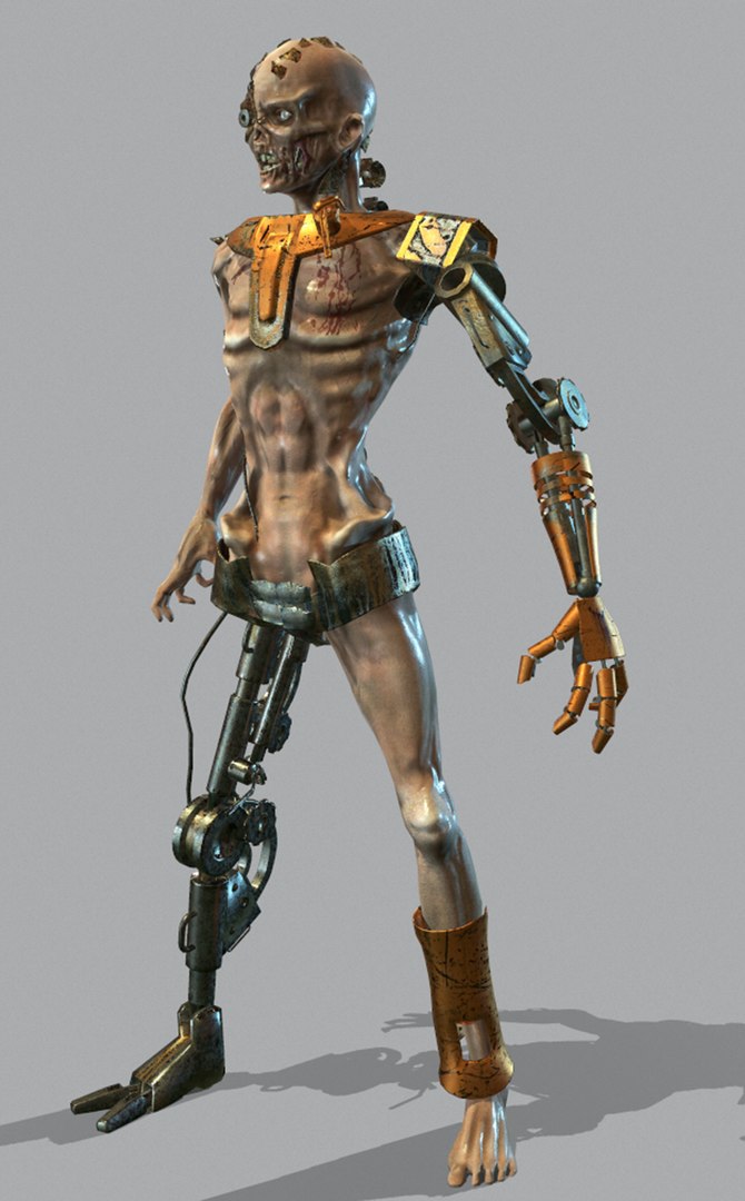 cyborg zombie zbrush