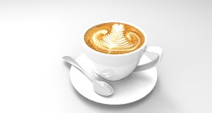 3D model cappuccino coffee drink