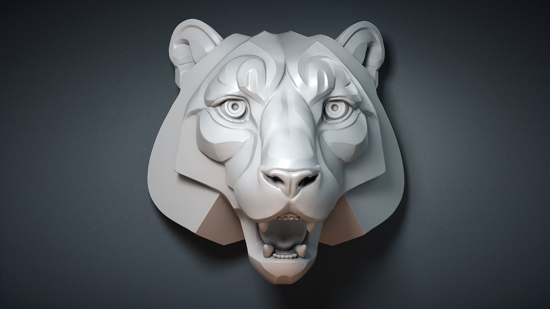 Stylized tiger animal sculpture 3D - TurboSquid 1522010