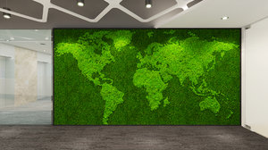 3D green nature moss wall model