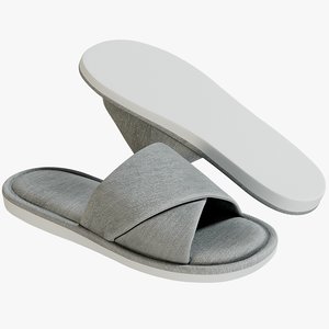 3D realistic men s slippers model