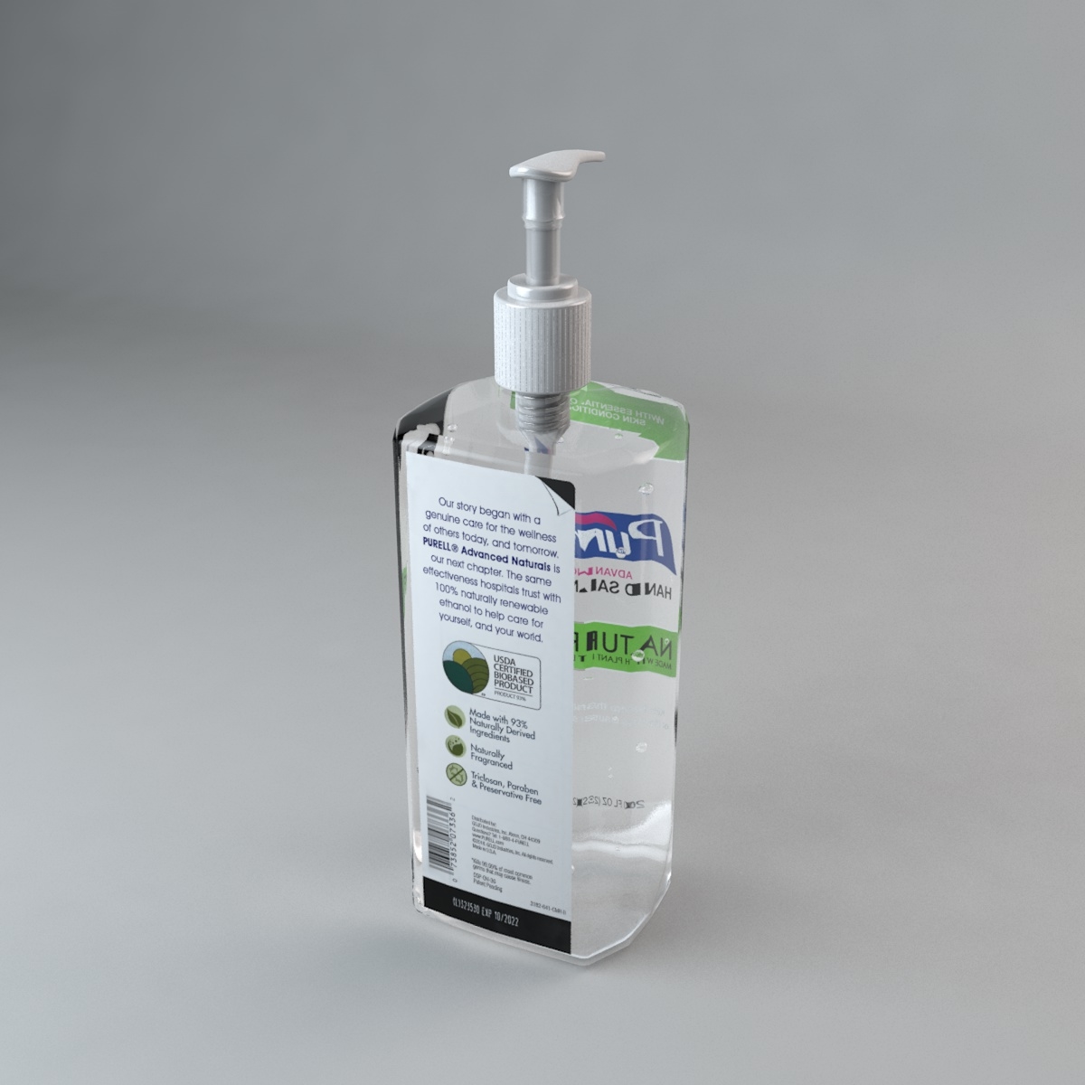 Purell hand sanitizer 20oz 3D model TurboSquid 1522153