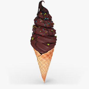chocolate ice cream cone 3D model