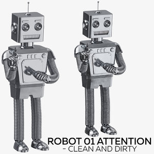 3D robot 01 attention -