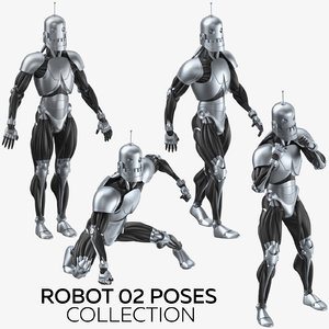 robot 02 poses 3D model