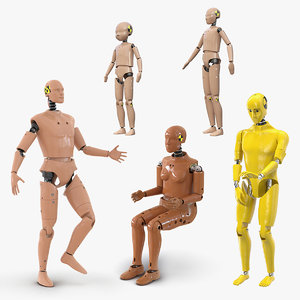 3D rigged crash test dummies model