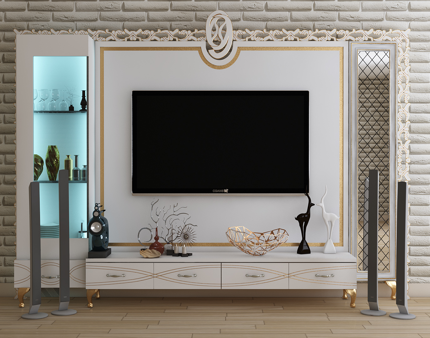 Clic Tv Stand Furniture Design Model Turbosquid 1523398 Tv Stand Furniture Design Model