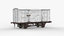 3D wooden container wagon model