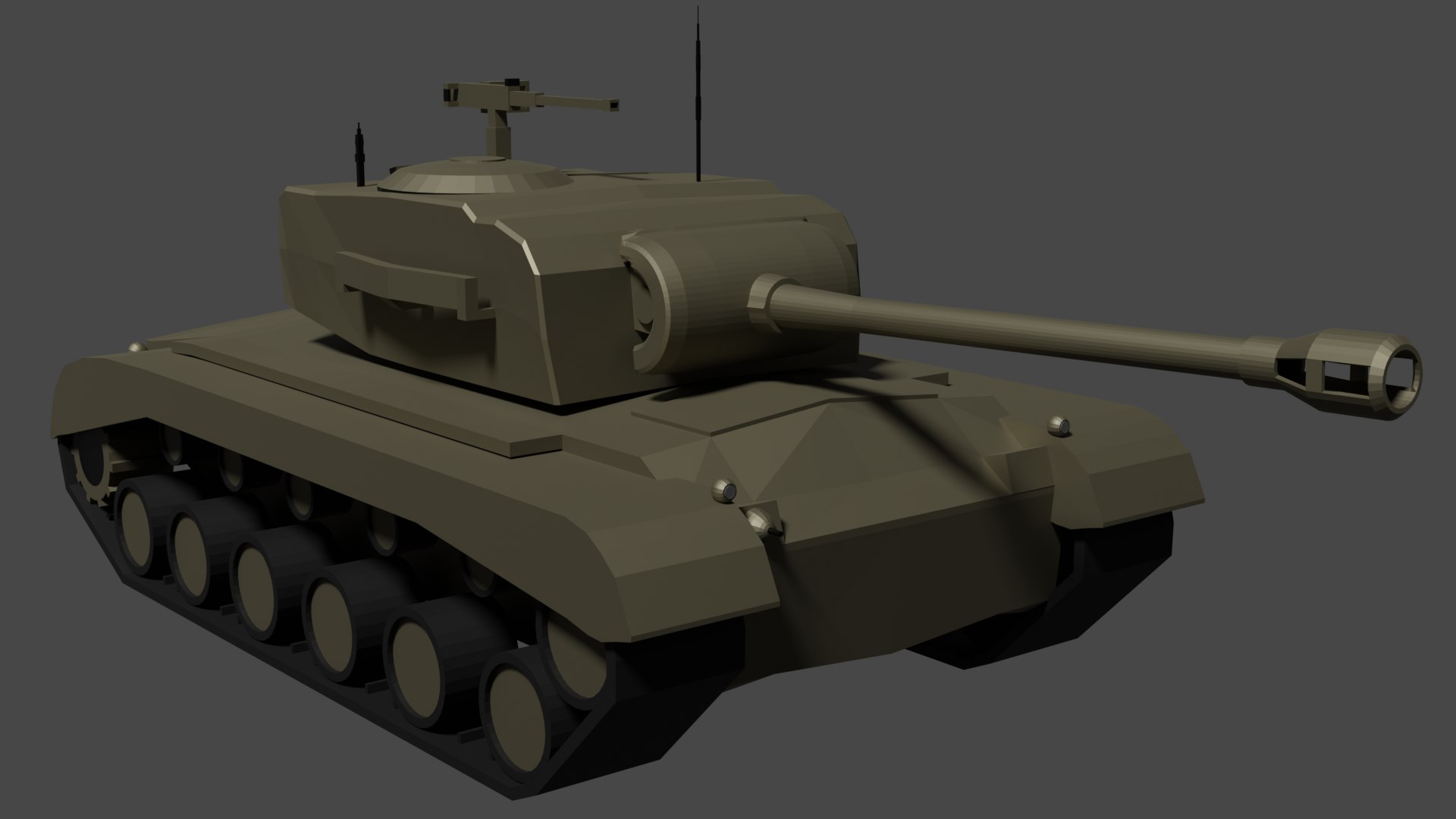 Free 3D simple tank m26 model TurboSquid 1522943