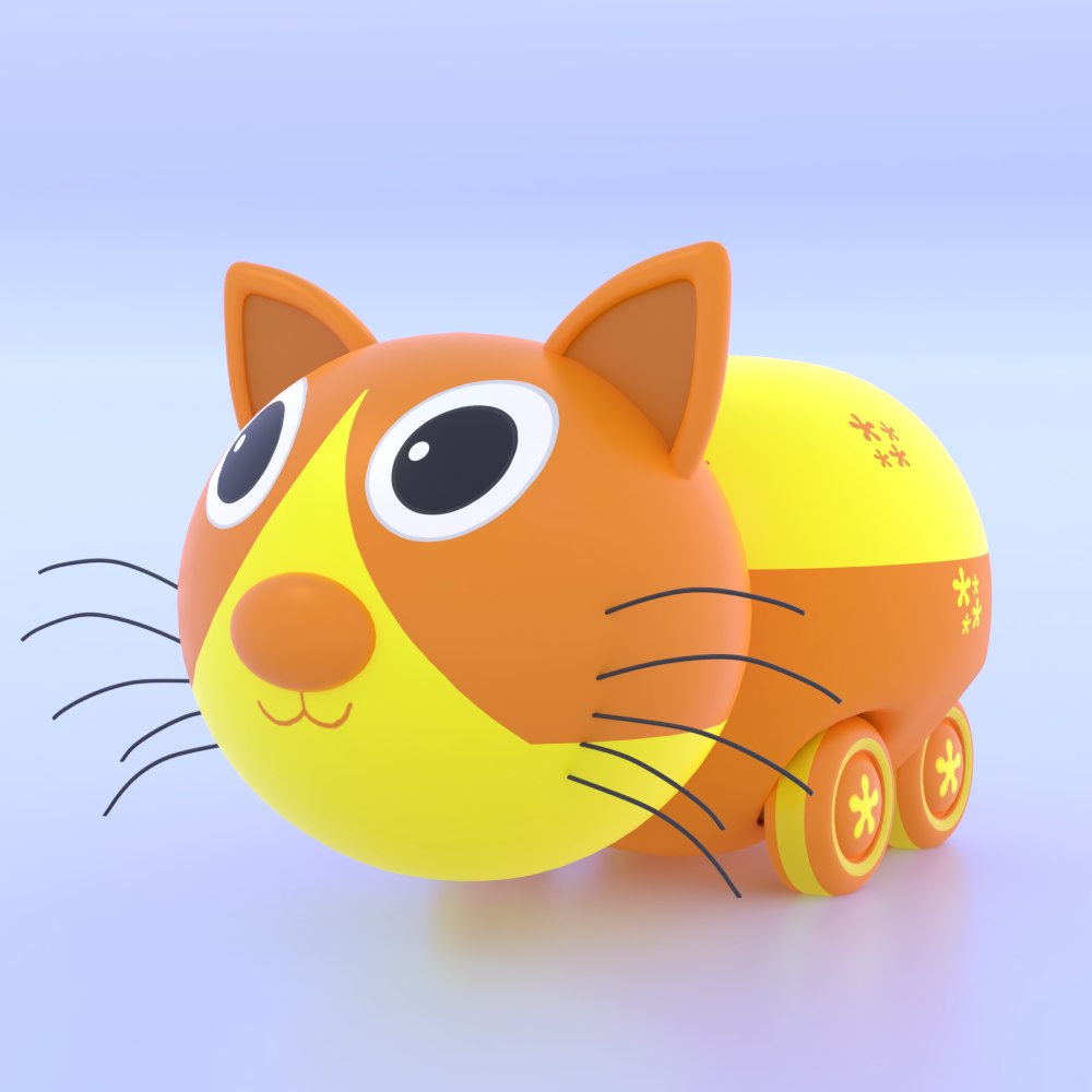 3D cute toy cat wheels - TurboSquid 1523080