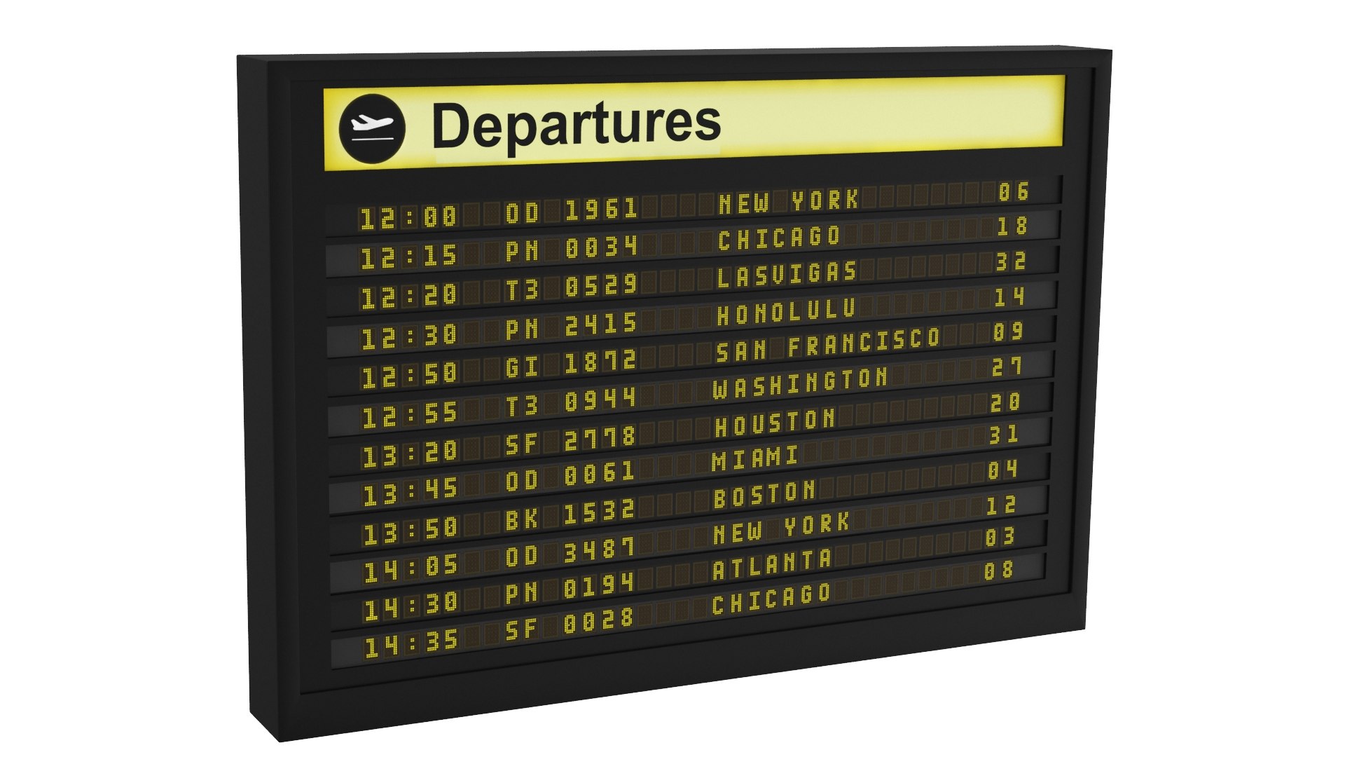 Airport board 3D model TurboSquid 1523113