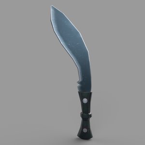 3D stylized kukri knife weapon
