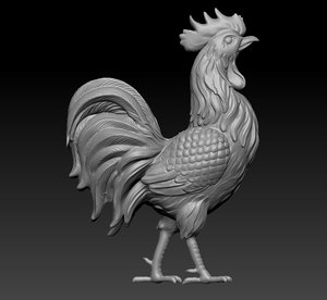 rooster statue print model