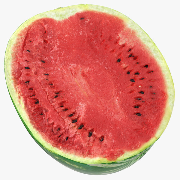 3D model watermelon half cut 01