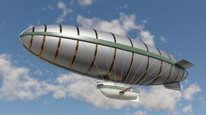 3D steampunk airship steam engine model