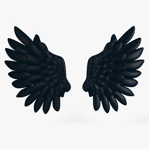 cartoon angel wings 3D model
