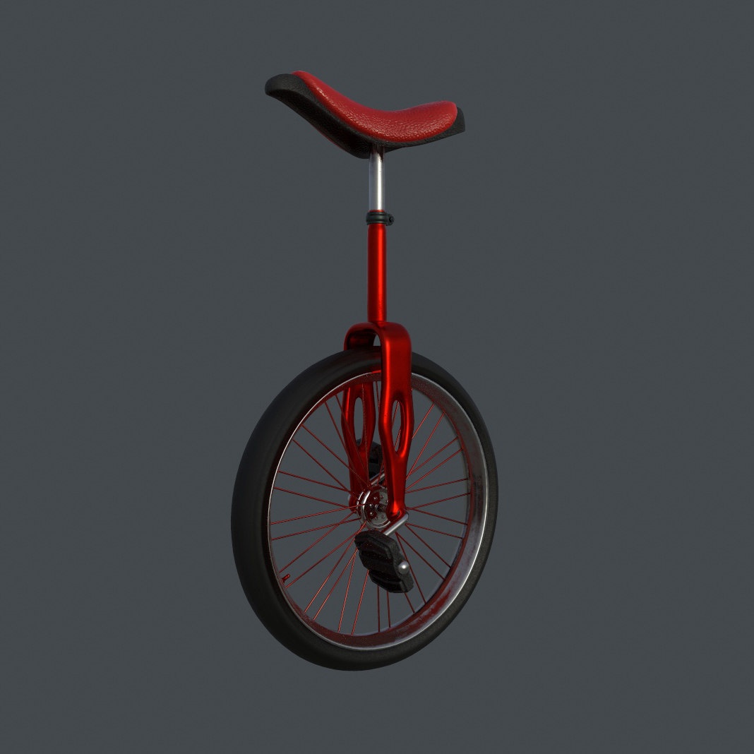3D unicycle vehicle model TurboSquid 1523667
