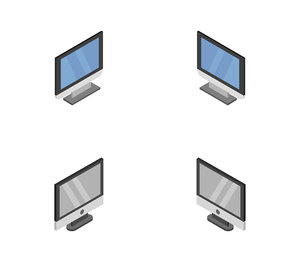 isometric computer monitor